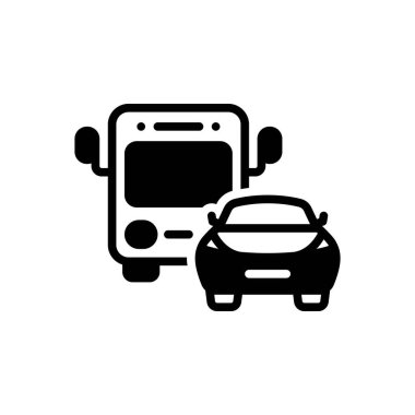 Ulaşım için siyah katı simge 