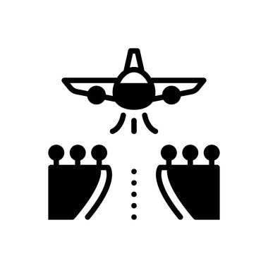 Havayolları için siyah katı simge 