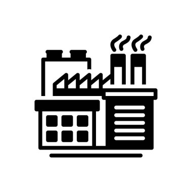 Fabrika inşaatı için siyah katı simge
