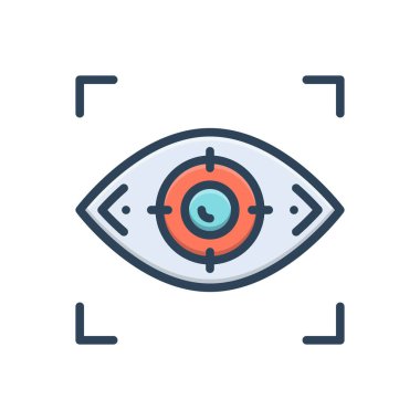 Odaklanma için renk illüstrasyon simgesi