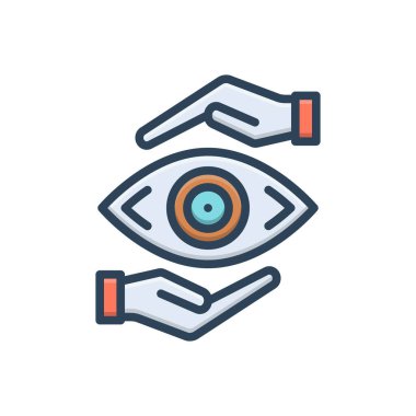 Göz bakımı için renk illüstrasyon simgesi