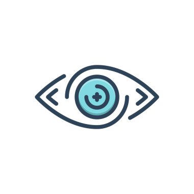 Göz bakımı için renk illüstrasyon simgesi