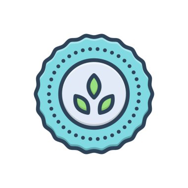 Organik etiket için renk illüstrasyon simgesi