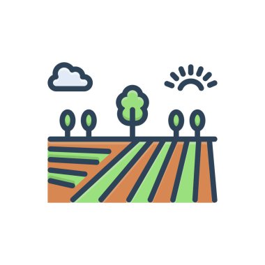 Tarım için renk illüstrasyon simgesi