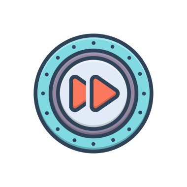 İleri için renk illüstrasyon simgesi