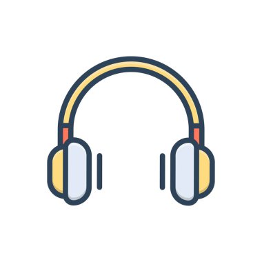 Kulaklıklar için renk illüstrasyon simgesi