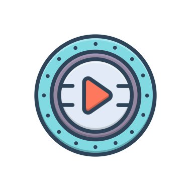 Müzik için renk illüstrasyon simgesi 