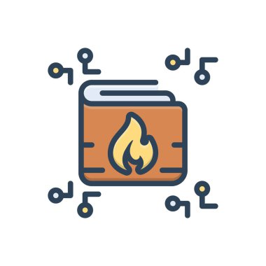 Sıcak cüzdan için renk illüstrasyon simgesi