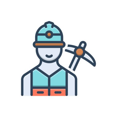 Madenci için renk illüstrasyon simgesi 