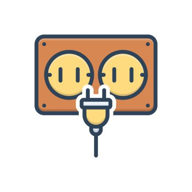 Eklenti için renk illüstrasyon simgesi 