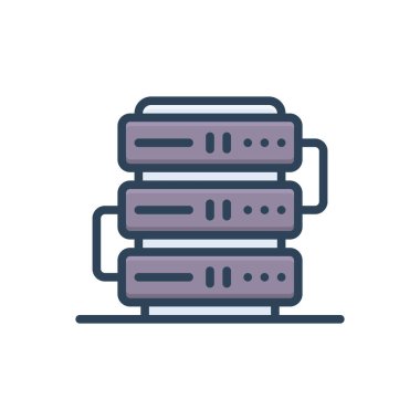 Sunucu için renk illüstrasyon simgesi 