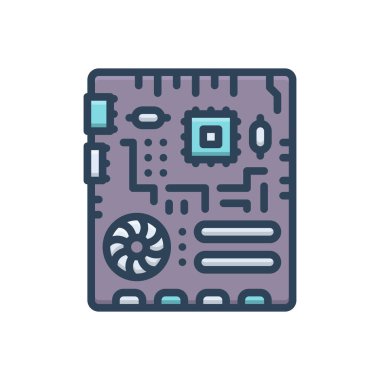 Anakart için renk illüstrasyon simgesi 