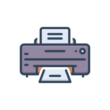 Yazıcı için renk illüstrasyon simgesi 