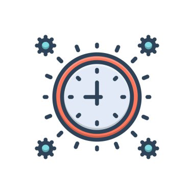 Zaman yönetimi için renk illüstrasyon simgesi