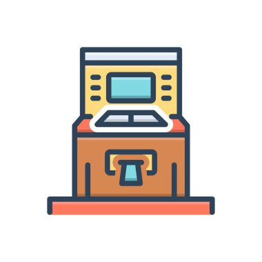 ATM için renk illüstrasyon simgesi 