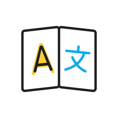 Dil için çok renkli simge 