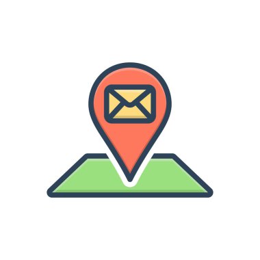 Adres için renk illüstrasyon simgesi 