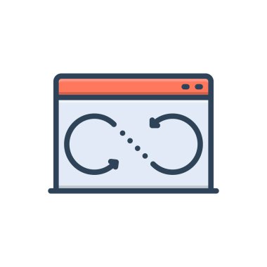 Eşzamanlama için renk illüstrasyon simgesi 