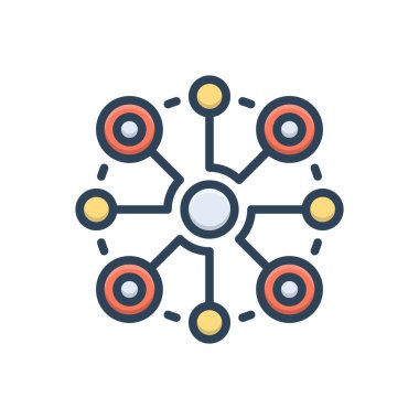 Bağlantı için renk illüstrasyon simgesi 