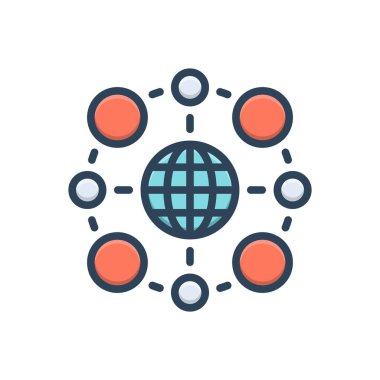 Ağ için renk illüstrasyon simgesi 