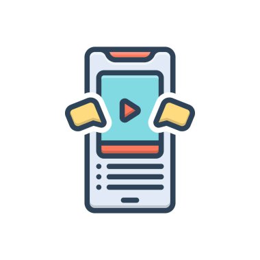 Sosyal medya için renk illüstrasyon simgesi