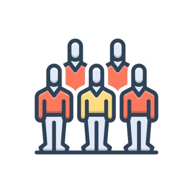 Toplum için renk illüstrasyon simgesi 