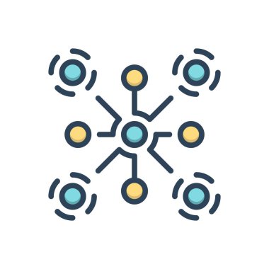 Bağlantılar için renk illüstrasyon simgesi 