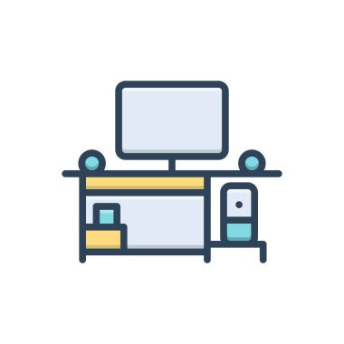 Bilgisayar için renk illüstrasyon simgesi 