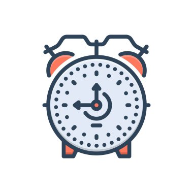 Alarm saati için renk illüstrasyon simgesi