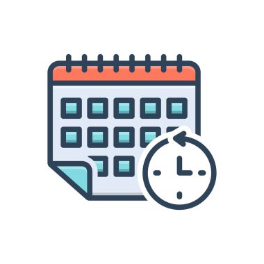 Yeniden planlama için renk illüstrasyon simgesi 