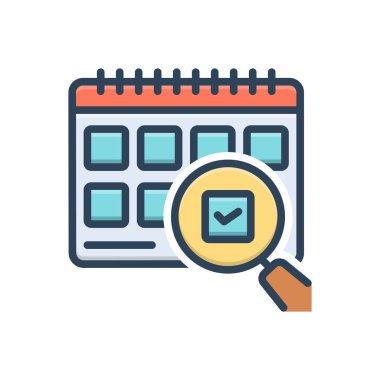 Tarihi kaydetmek için renk illüstrasyon simgesi