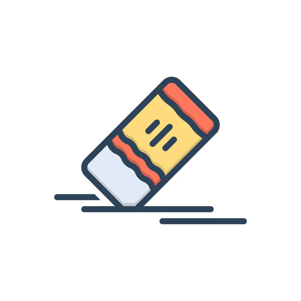 Color illustration icon for eraser 