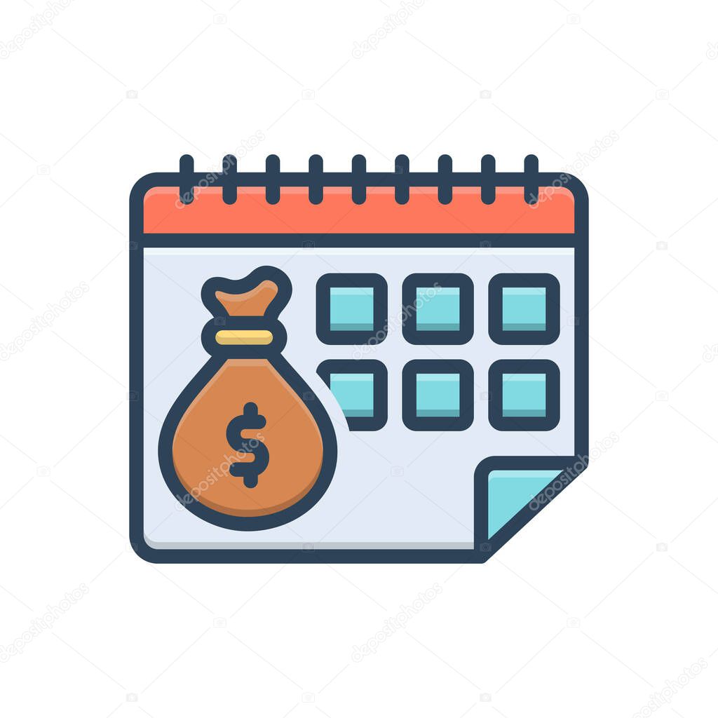 Color illustration icon for payday
