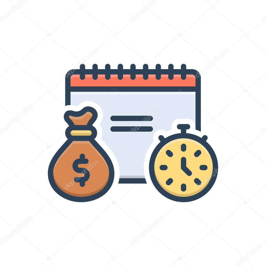 Color illustration icon for payday