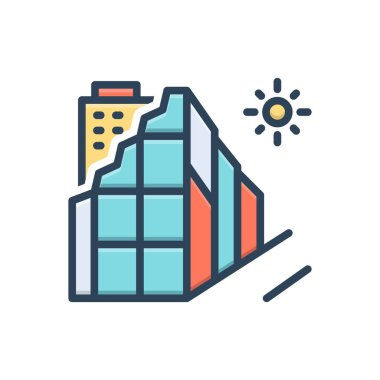 İnşa etmek için renk illüstrasyon simgesi 