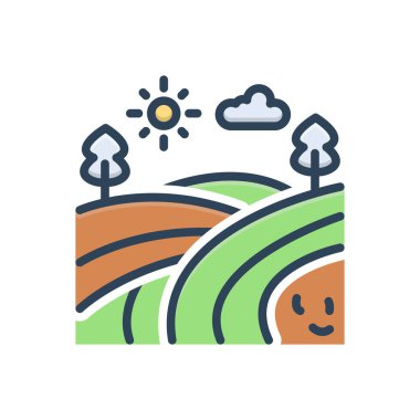 Tarım için renk illüstrasyon simgesi