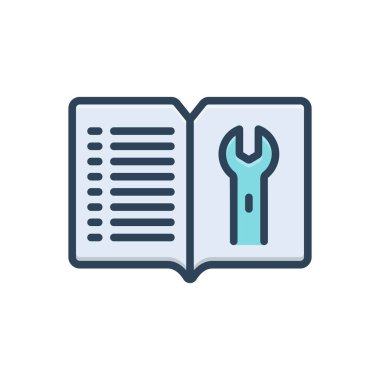 Servis kitabı için renk illüstrasyon simgesi