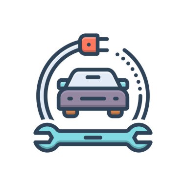 Elektrik hizmeti için renk illüstrasyon simgesi