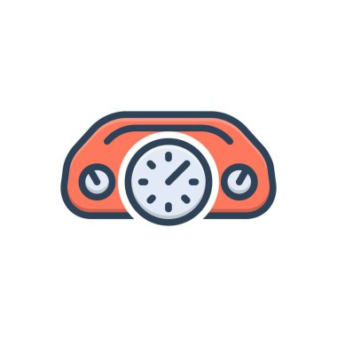 Metre için renk illüstrasyon simgesi 