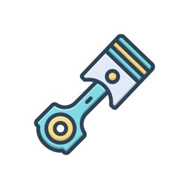 Piston için renk illüstrasyon simgesi 