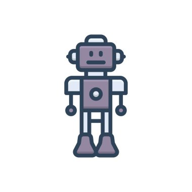 Robot bilimi için renk illüstrasyon simgesi 