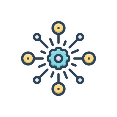 Otomasyon için renk illüstrasyon simgesi 