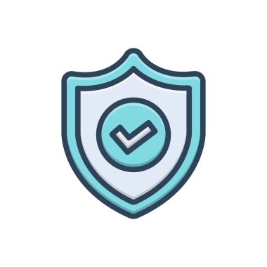 Sertifikalı için renk illüstrasyon simgesi 