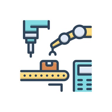 Üretim için renk illüstrasyon simgesi 