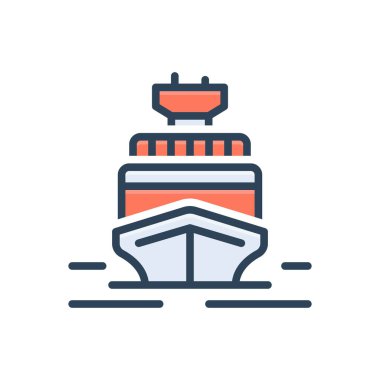 Kargo taşımacılığı için renk illüstrasyon simgesi