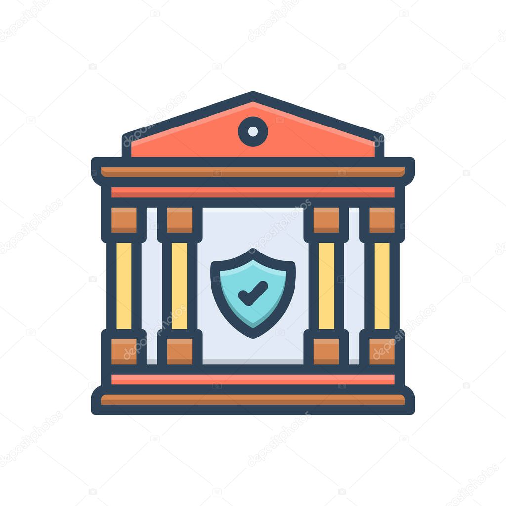 Color illustration icon for banking