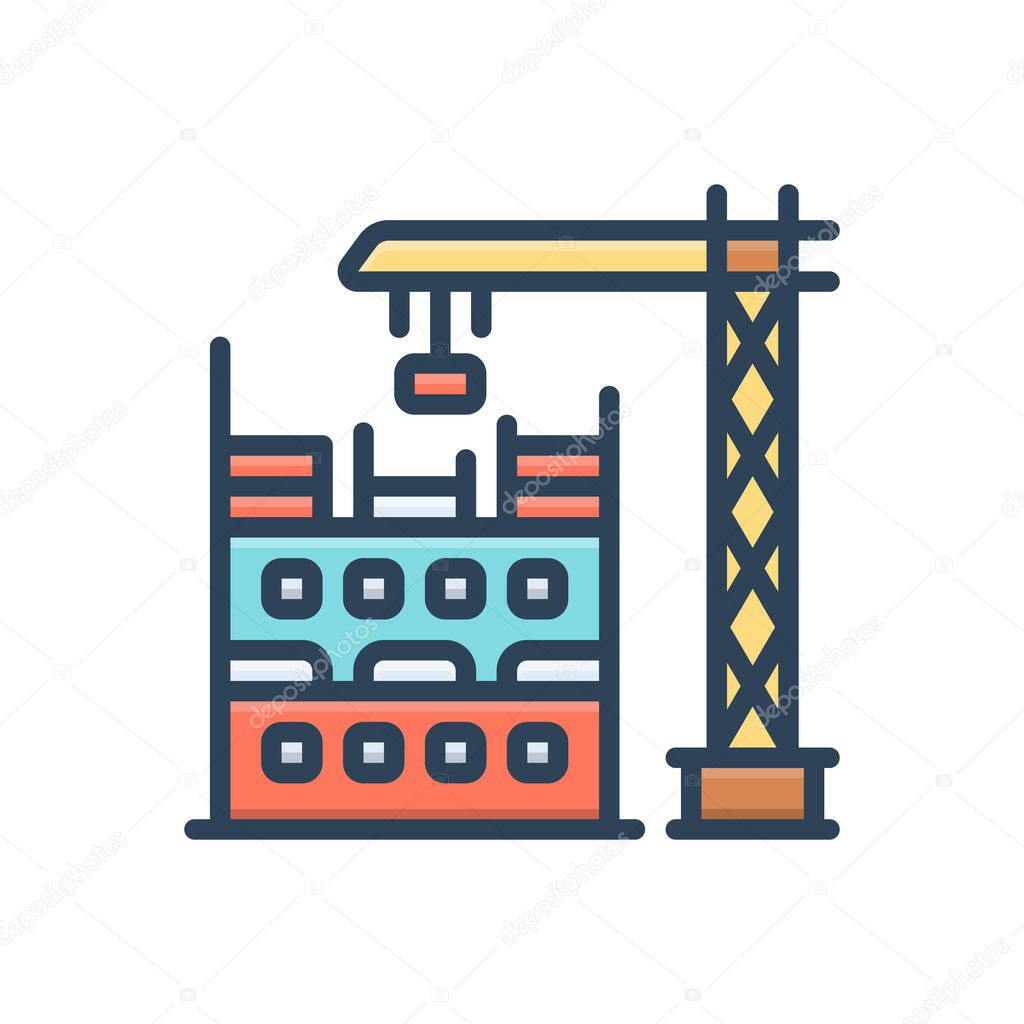 Color illustration icon for construction