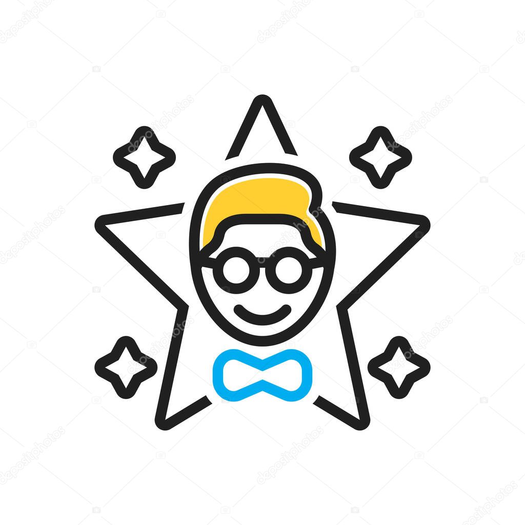 Multi color icon for famous