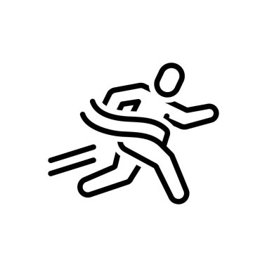 Bitiş için siyah çizgi simgesi 