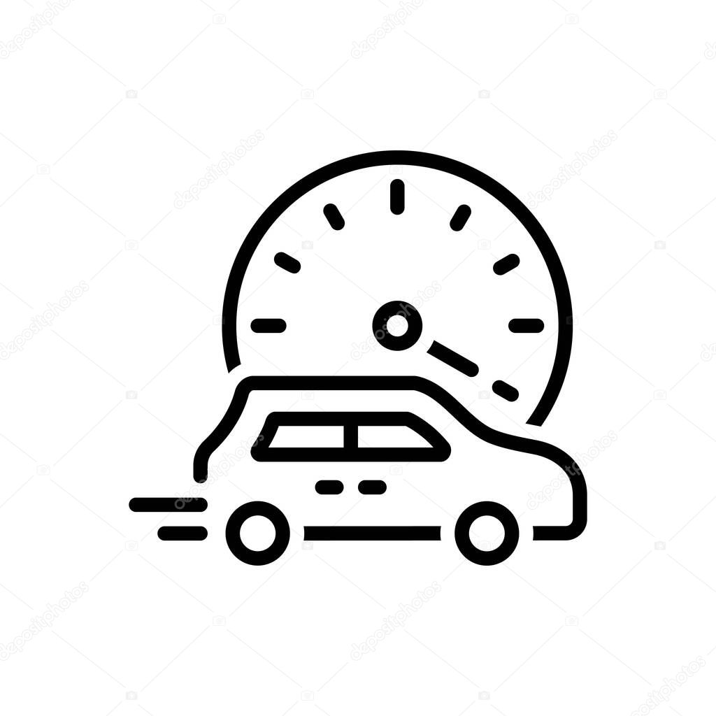 Black line icon for speeding